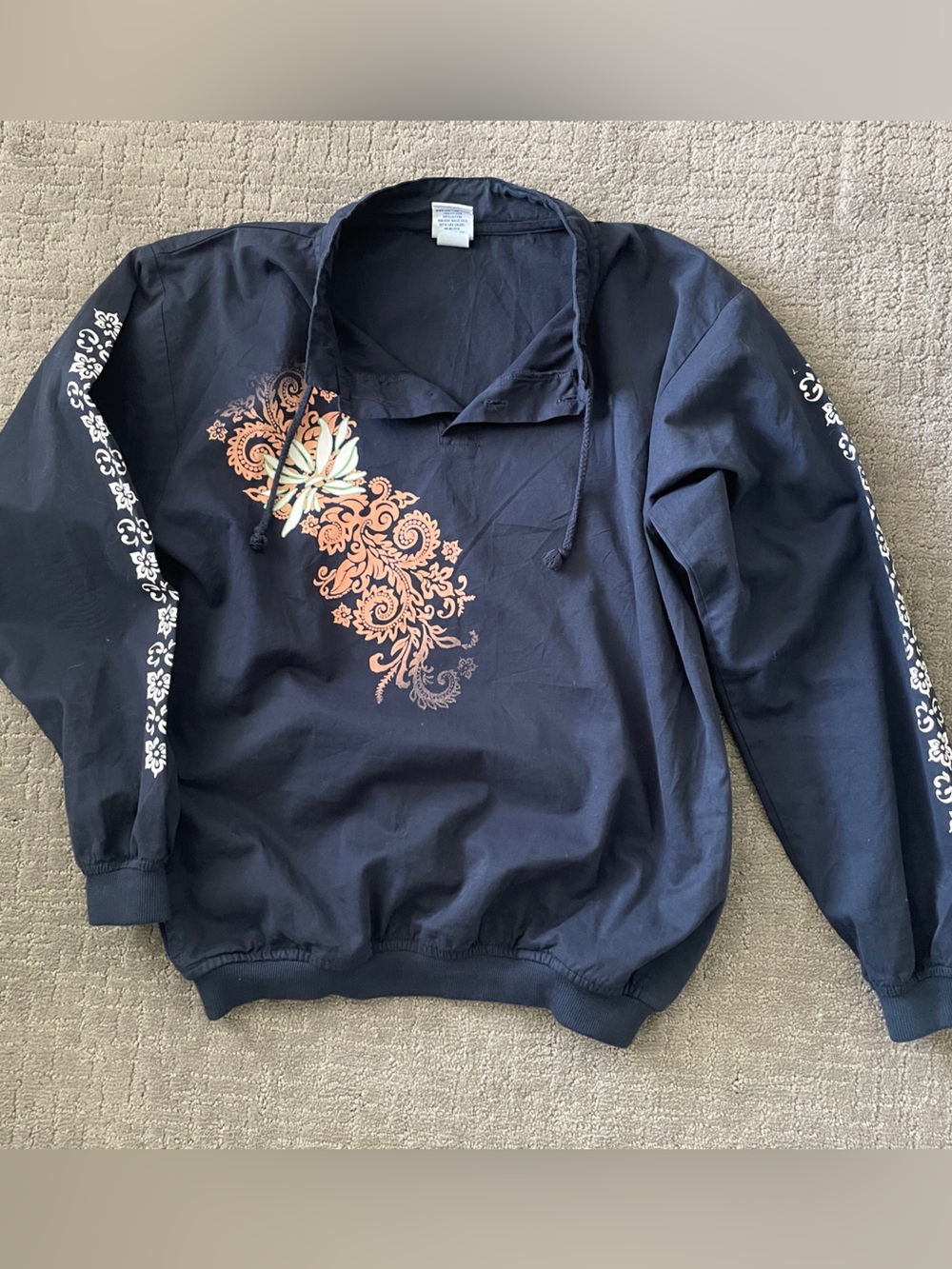Crazy Shirts Hawaii lightweight blue pullover 100% cotton surf style pockets